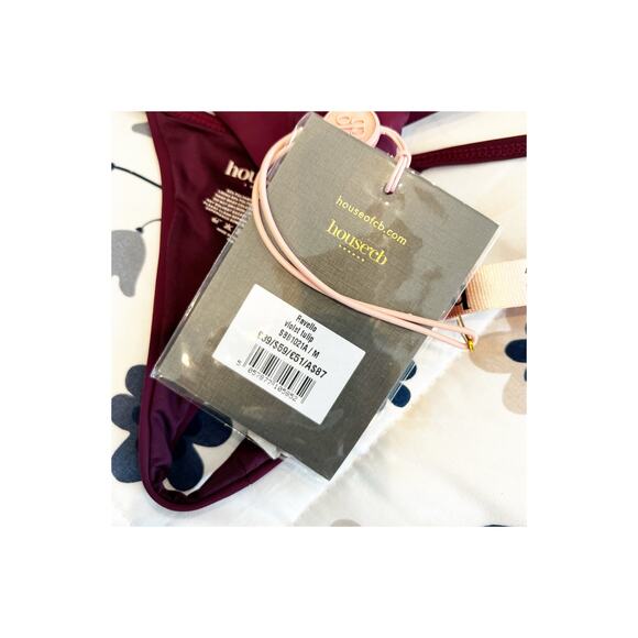 House of CB Women's Ravello Prune High Leg Thong Bikini Bottom Size M NWT - Picture 9 of 12